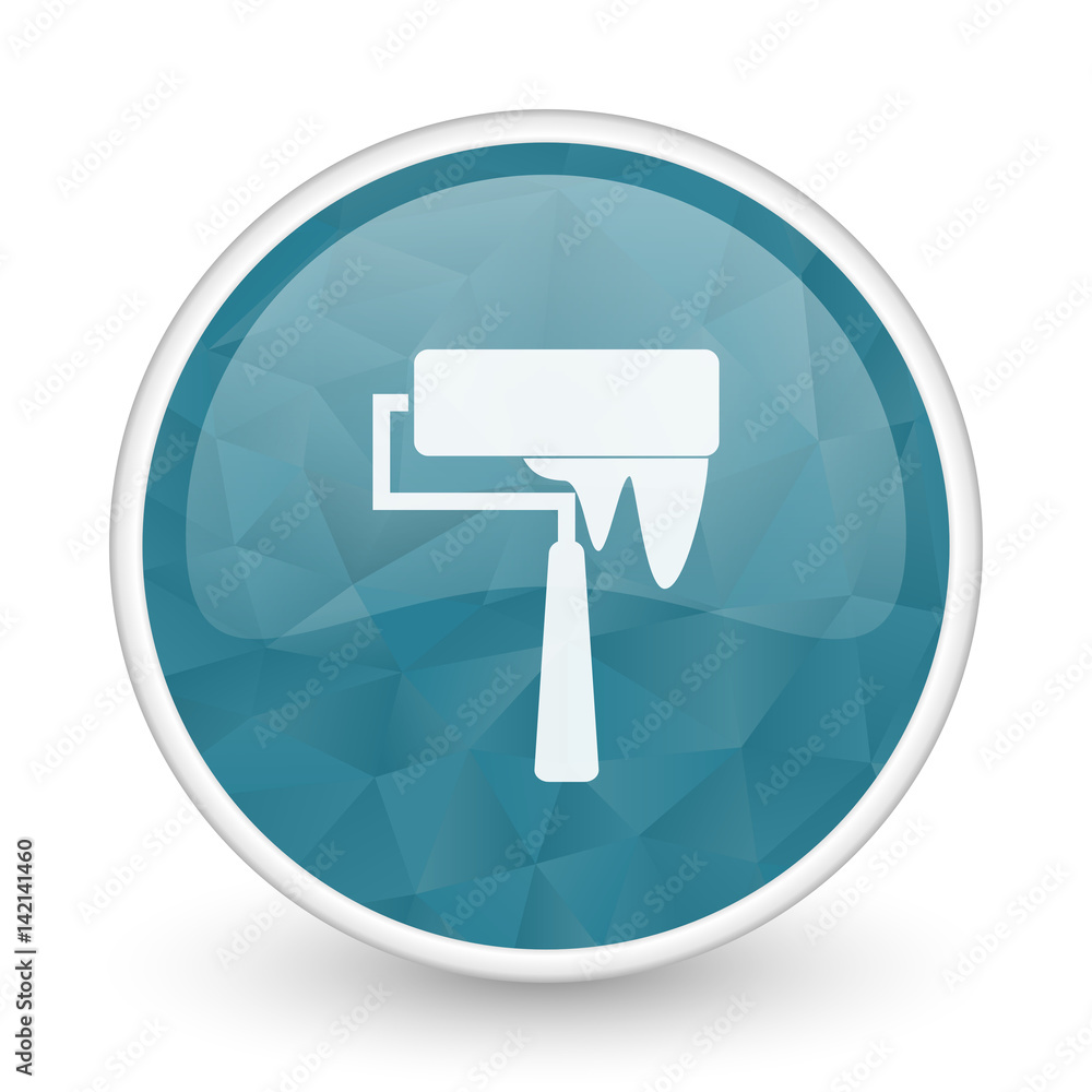 Brush brillant crystal design round blue web icon. Brush brillant crystal design round blue web icon.