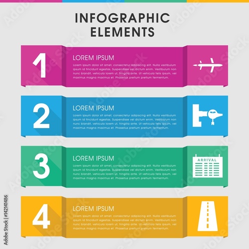 Airline infographic design with elements.