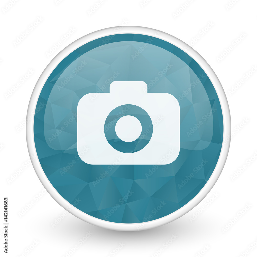 Photo camera brillant crystal design round blue web icon. Photo camera brillant crystal design round blue web icon.