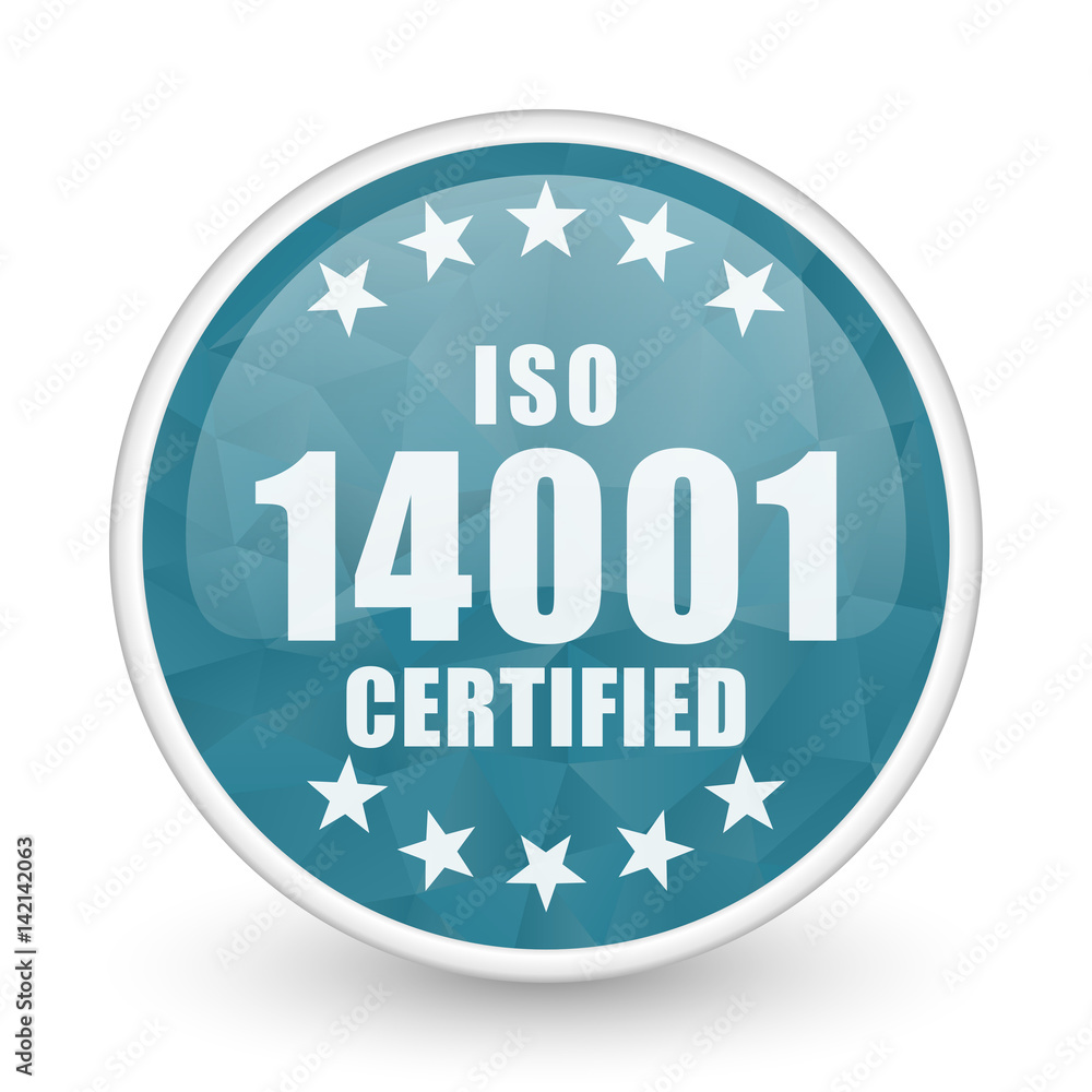 Iso 14001 brillant crystal design round blue web icon. Iso 14001 brillant crystal design round blue web icon.