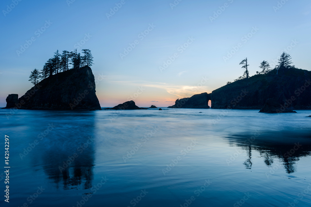 Second Beach - A sunset view of Second Beach of La Push in Olympic National Park, Washington, USA.