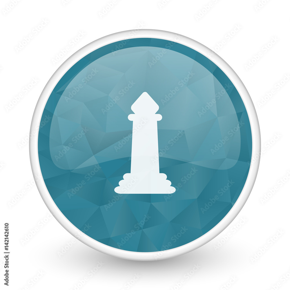 Chess brillant crystal design round blue web icon. Chess brillant crystal design round blue web icon.