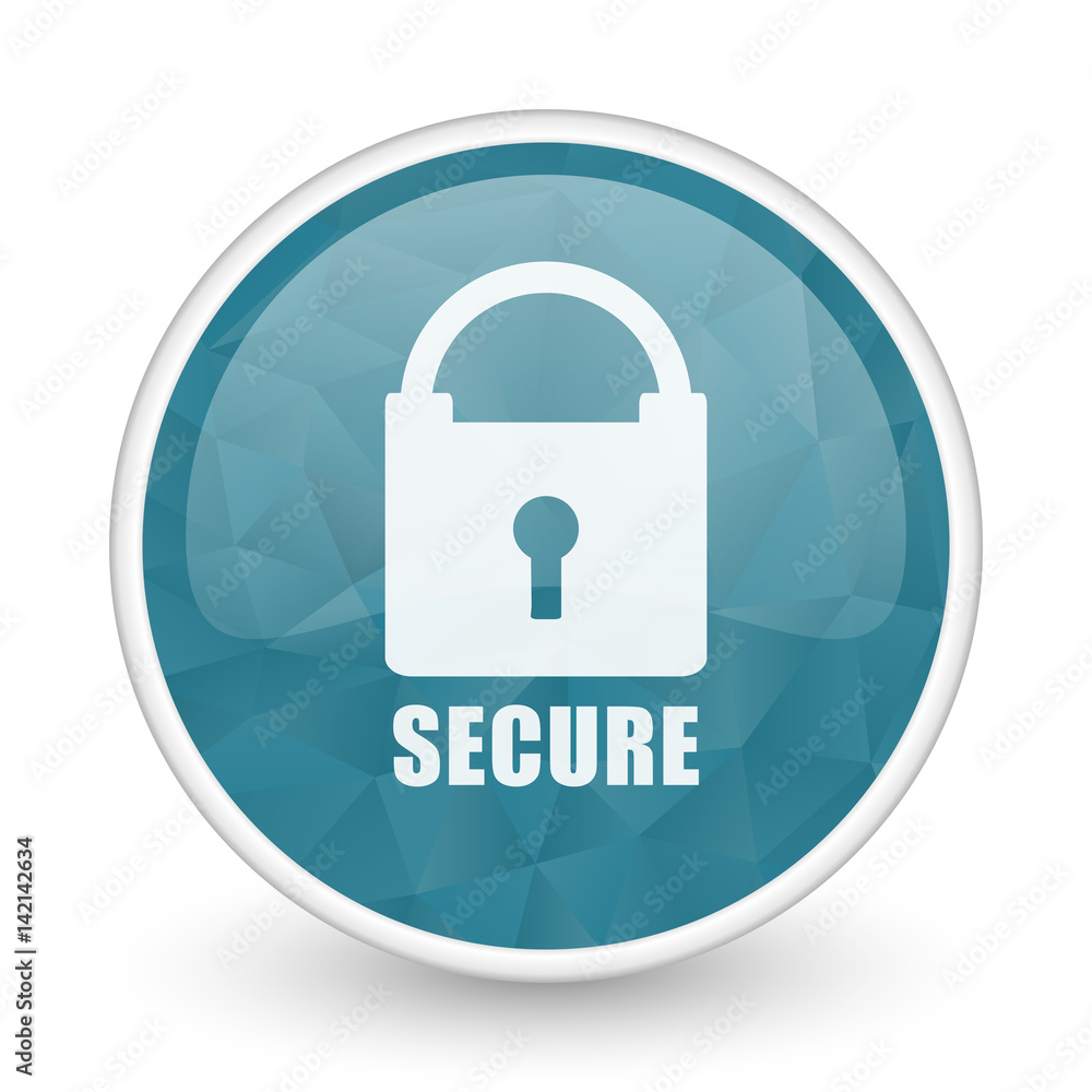 Secure brillant crystal design round blue web icon. Secure brillant crystal design round blue web icon.