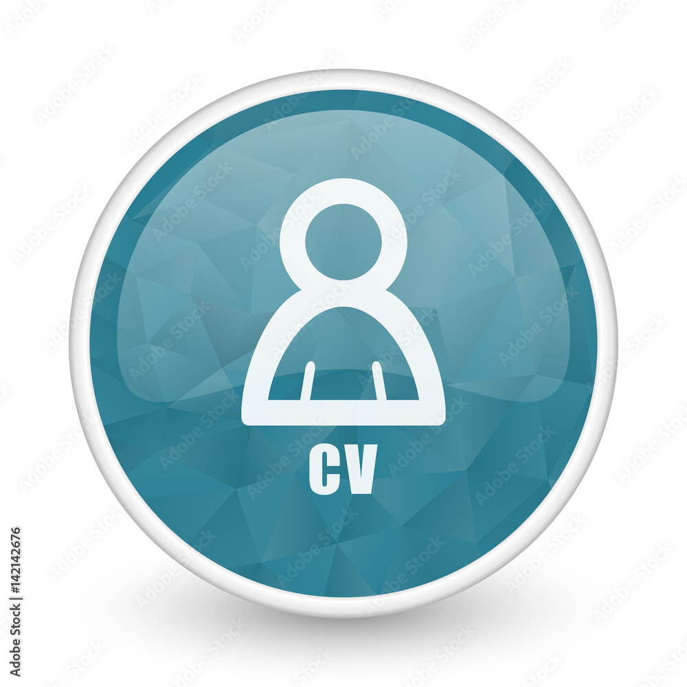 Cv brillant crystal design round blue web icon. Cv brillant crystal design round blue web icon.