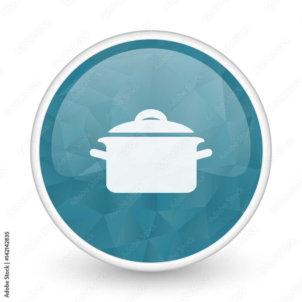 Cook brillant crystal design round blue web icon. Cook brillant crystal design round blue web icon.