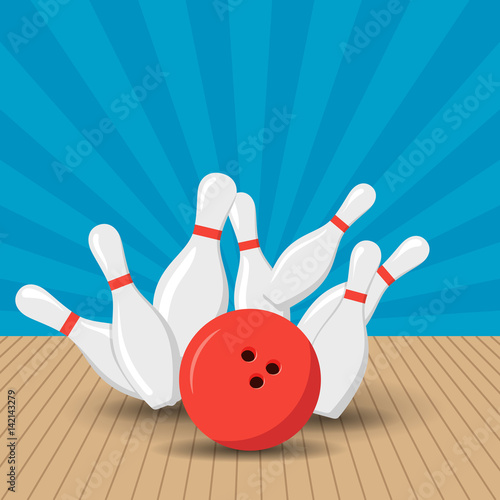 Slika na platnu Poster games in the bowling club