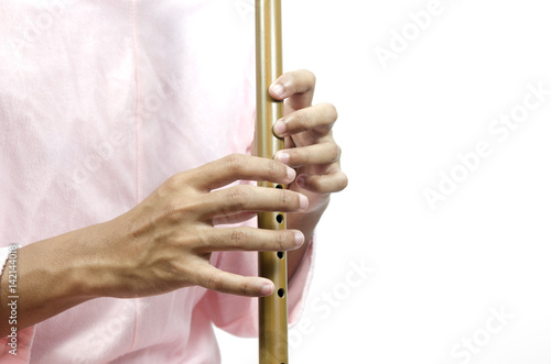 Musicians playing Thai flute
