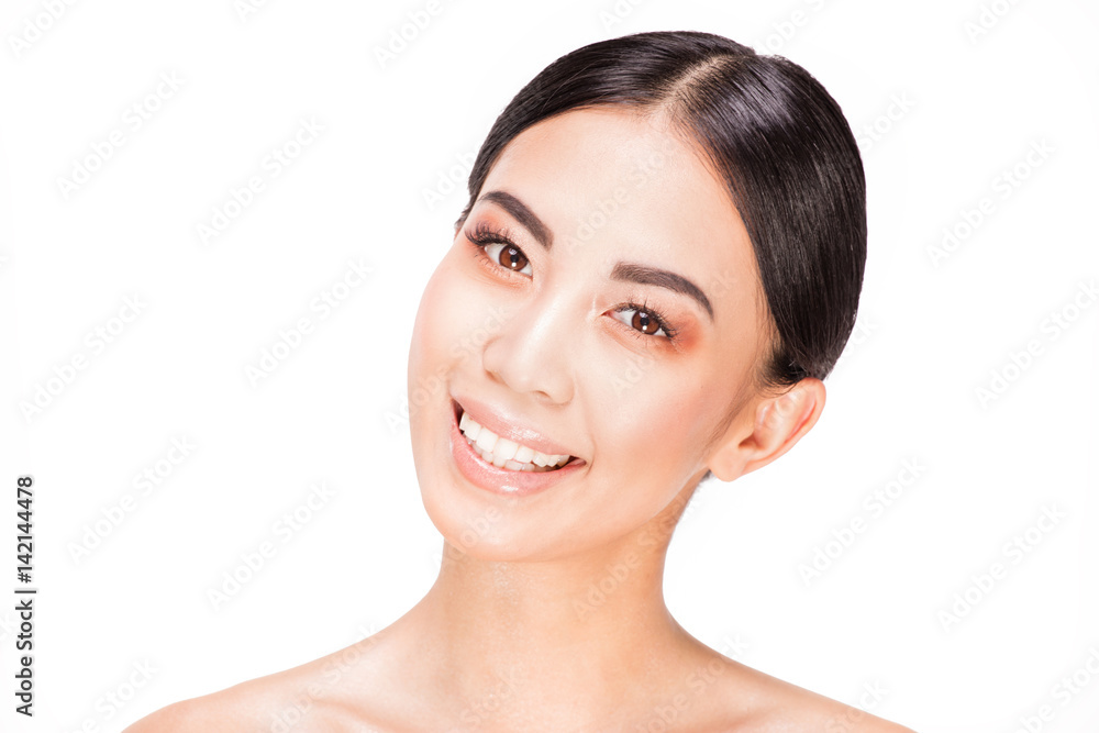 Beauty portrait of natural asian girl. Beauty portrait of natural asian girl.