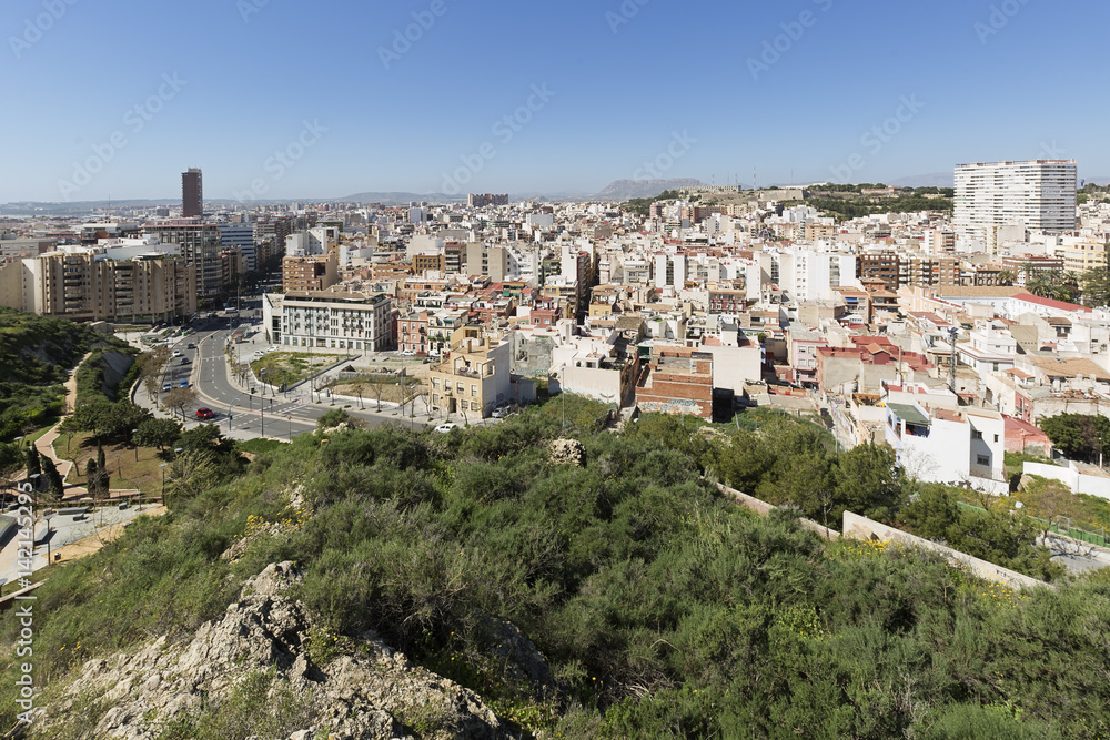 View of Alicante in Spain, from the mountain of Castle of Santa Barbara.
Horizontal shot. Date taken on March 15, 2017.