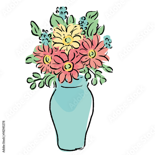 花瓶　花　イラスト