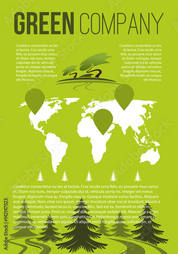 Green company vector brochure template