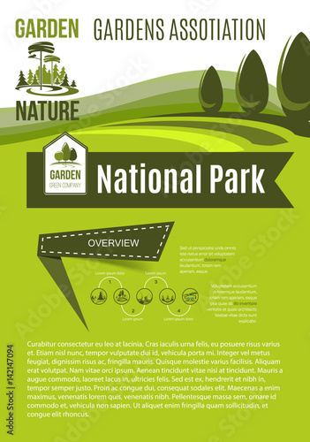 Nature and gardens association vector poster