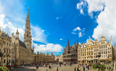 Handdoek met foto Brussel Grote Markt Brussel met gildehuizen  © Sergii Figurnyi