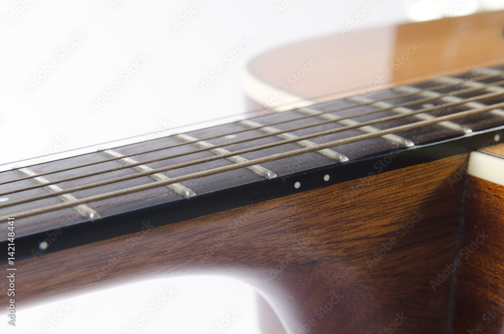 Fototapeta premium Closeup to a part of Guitar,isolated on white