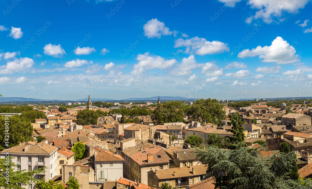 Panoramic aerial view of Avignon