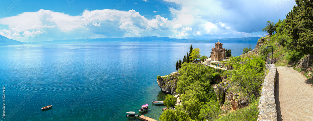 Panorama of Ohrid city - obrazy, fototapety, plakaty 