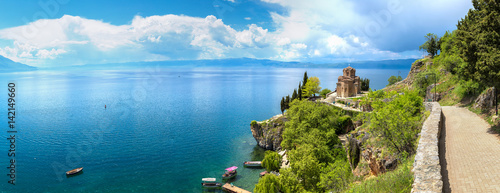 Panorama of Ohrid city photo