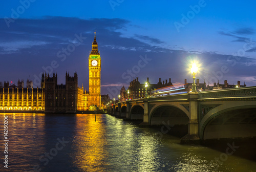 Big Ben, Parliament, Westminster bridge in London