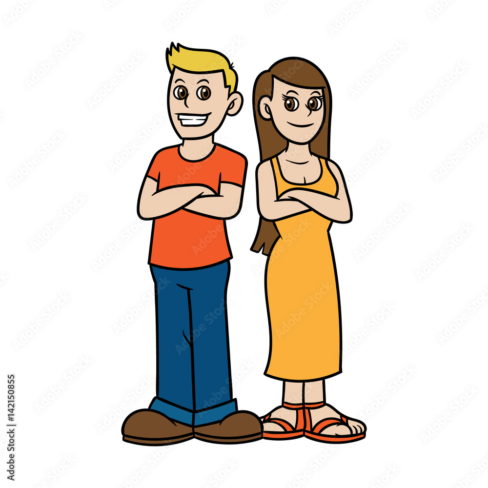 man and woman cartoon