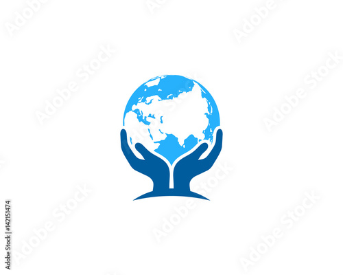 Fototapeta Naklejka Na Ścianę i Meble -  World Care Icon Logo Design Element