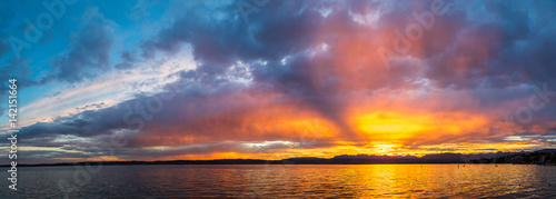 Fotografie, Obraz Sunset on Garda lake in Italy