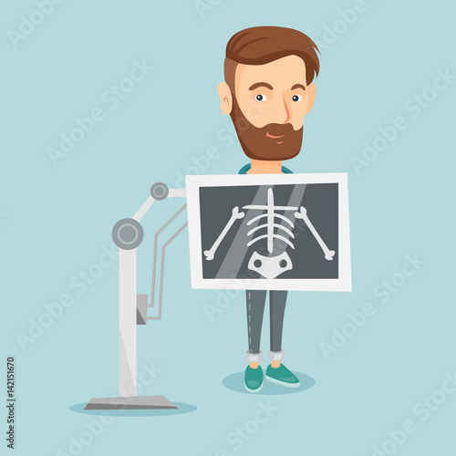 Patient during x ray procedure vector illustration