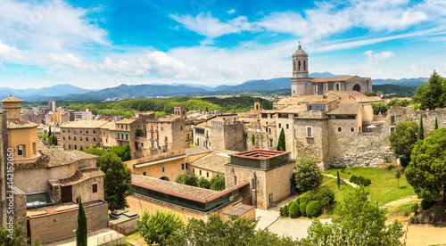 Panoramic view of Girona photo