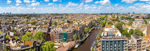 Panel kuchenny z motywem Panoramic view of Amsterdam