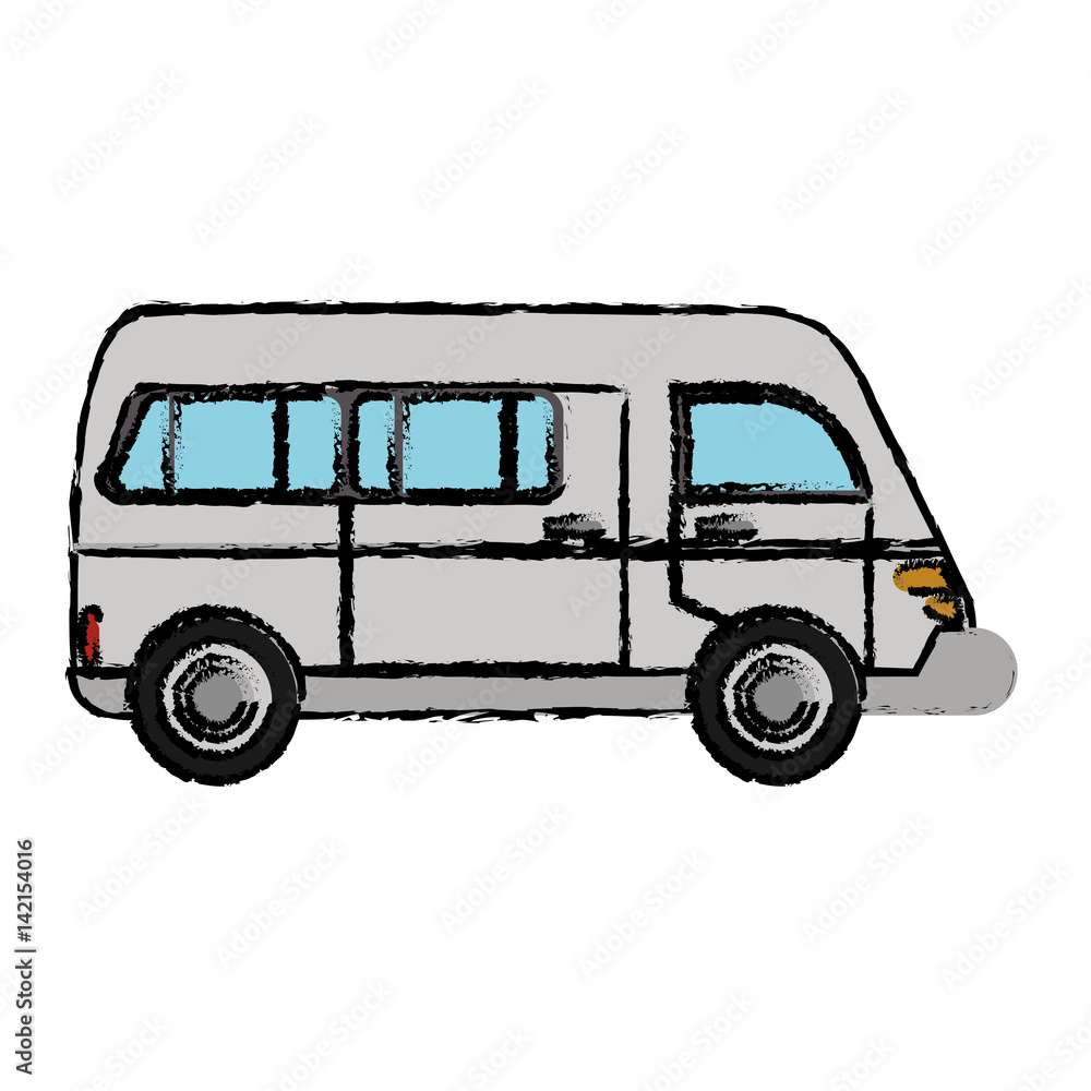 van vehicle transport classic vector illustration eps 10