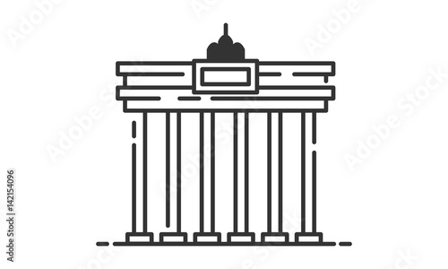 Brandenburg Gate historic site, Brandenburg Gate heritage site, Brandenburg Gate icon vector