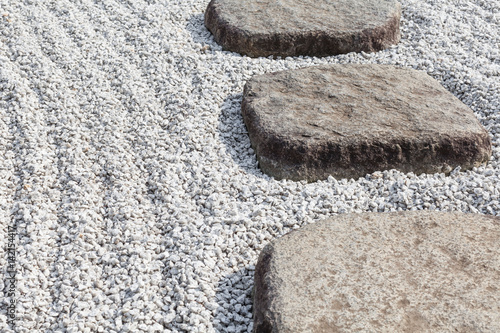 Canvas Print Zen stone path in a Japanese Garden