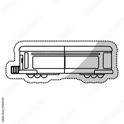 locomotive train transport cargo cut line vector illustration eps 10