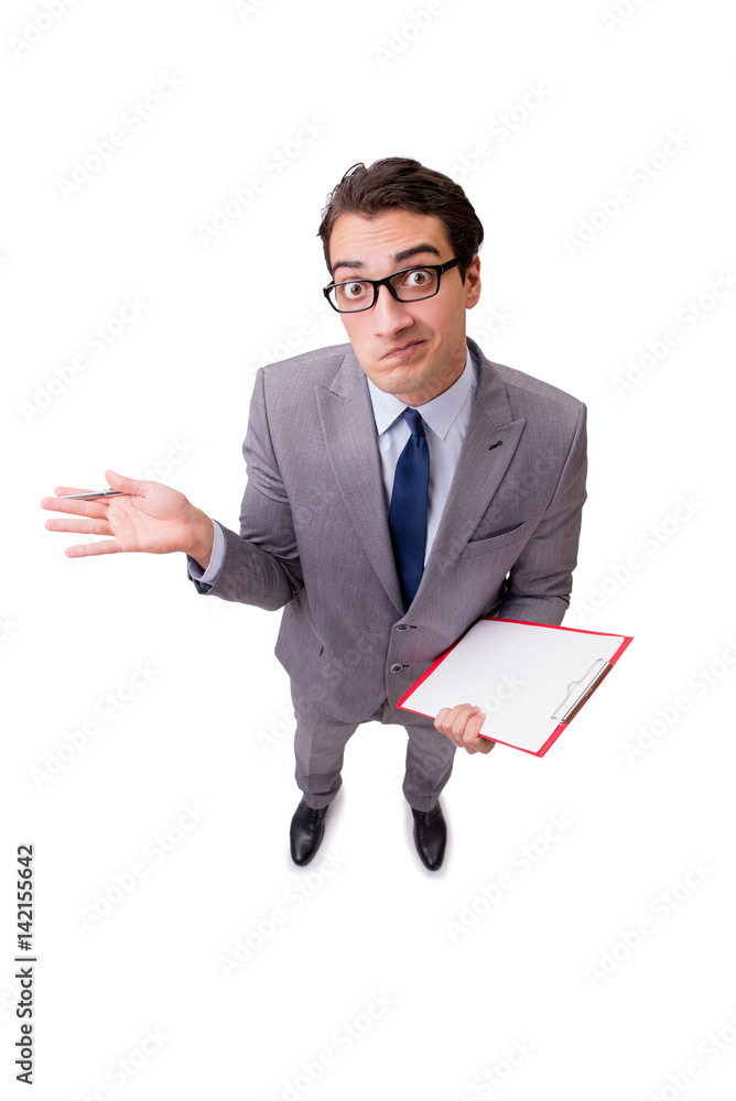 Young businessman isolated on the white background