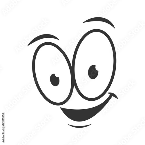 Happy emotion icon logo design. Simple joyful cartoon face
