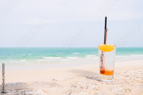 Refreshment drink on the beach