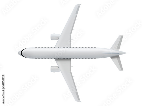3d illustration of an airplane top view