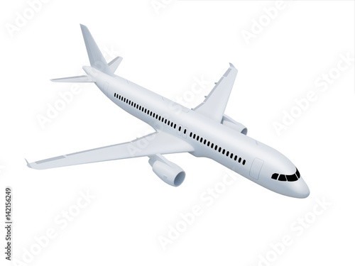 3d illustration of an airplane in perspective view