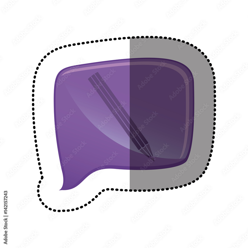 color sticker with pencil icon in square speech vector illustration color sticker with pencil icon in square speech vector illustration