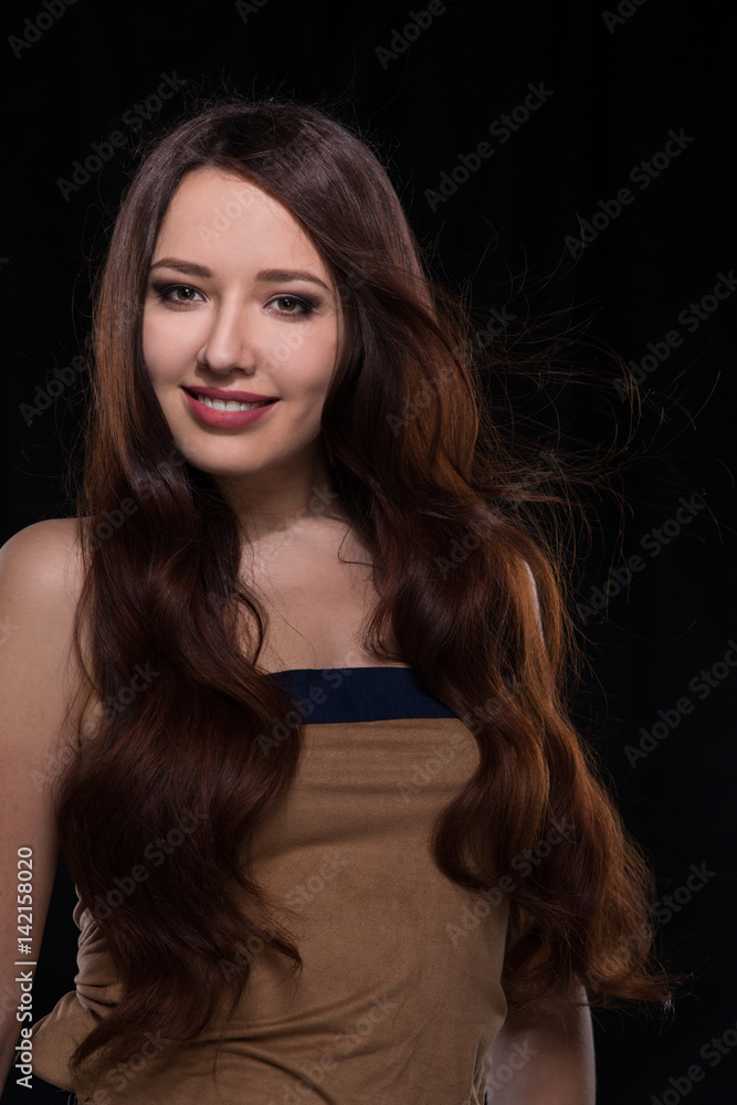 Young woman with long hair Young woman with long hair