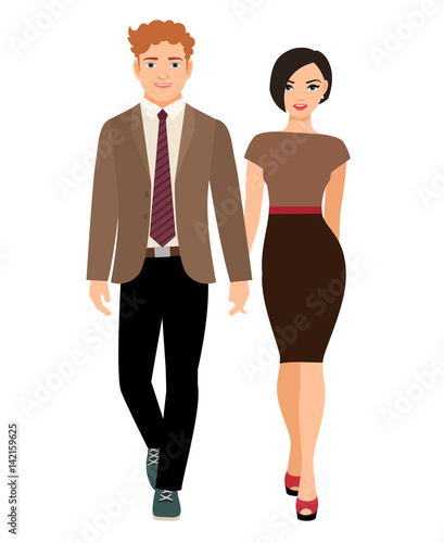 Elegant style couple in business clothes