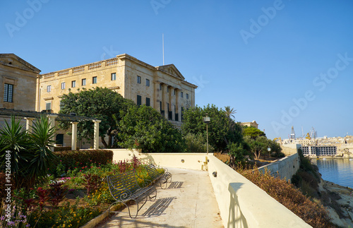 The view of Villa Bighi with garden. Kalkara. Malta