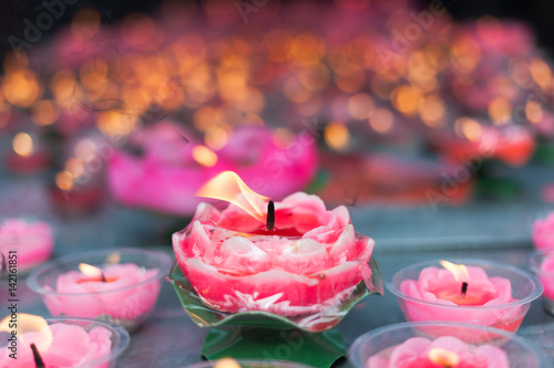 Lotus candles in a buddhist Temple