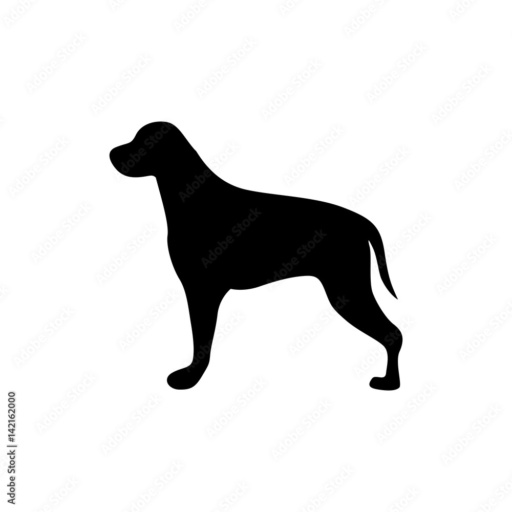black figure big dog animal vector illustration