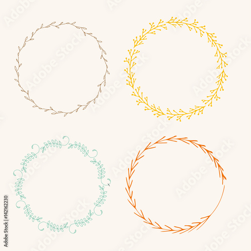 Handdrawn creative painted circle for logo, label, branding. Black brush stain texture. Vector illustration.