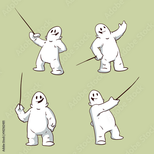 Set of colorful presenter or lector illustrations