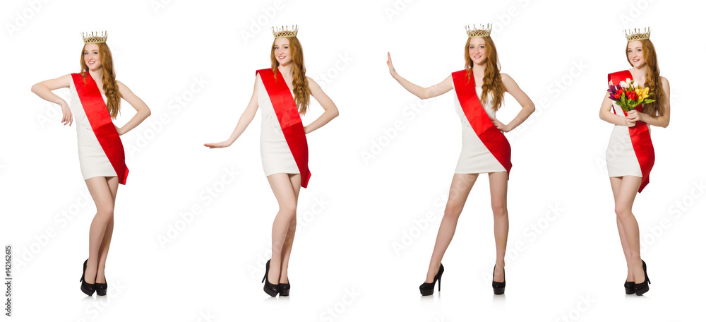 Beauty contest winner isolated on the white Beauty contest winner isolated on the white