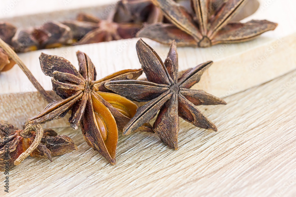 Close up Star anise seed Close up Star anise seed