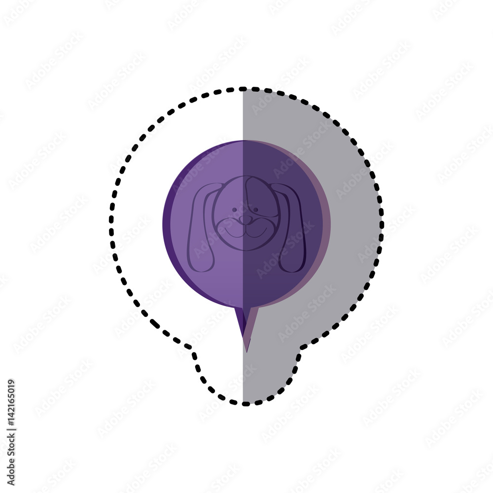 color sticker with dog face in circular speech vector illustration color sticker with dog face in circular speech vector illustration