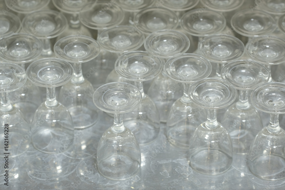 Many glasses close up Many glasses close up
