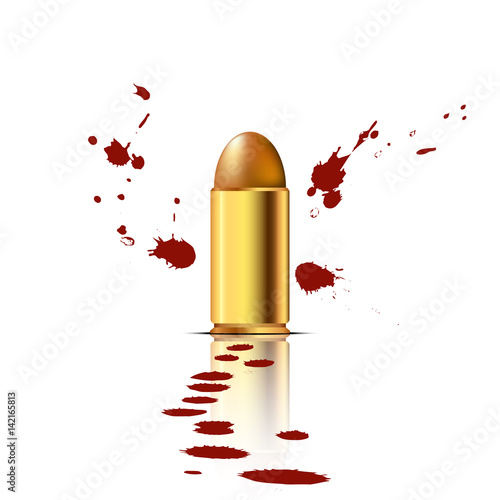 Bullet with Blood Background